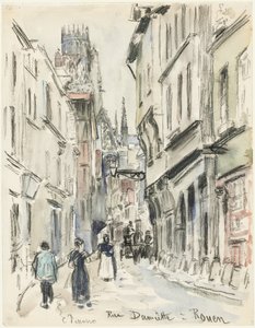 Rue Damiette, Rouen, c. 1884 von Camille Jacob Pissarro