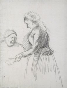 Studie der Mutter des Künstlers mit ihrer Magd