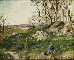 Die Kohlpflücker, Pontoise; Les Carrieres du Chou, Pontoise, 1882 von Camille Jacob Pissarro