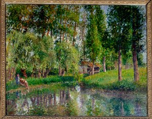Das Waschhaus von Bazincourt von Camille Jacob Pissarro