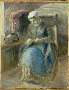 Frau beim Nähen, 1881