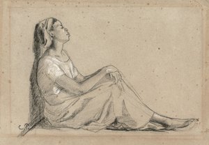 Junge schwarze Frau sitzt von Camille Jacob Pissarro