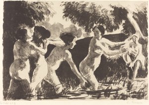 Badende Ringer, ca. 1896 von Camille Pissarro