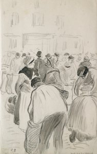 Kompositionsstudie des Marktes in Pontoise, 1881 von Camille Pissarro