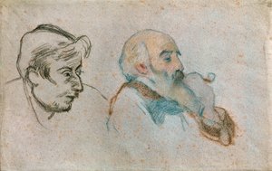 Doppelporträts von Gauguin und Pissarro von Camille Pissarro