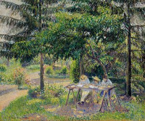 Kinder im Garten in Eragny von Camille Pissarro