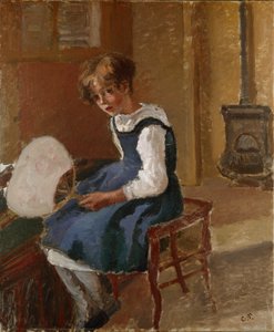 Jeanne mit einem Fächer, um 1873
