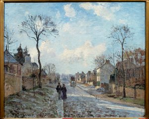 Die Straße von Louveciennes von Camille Jacob Pissarro