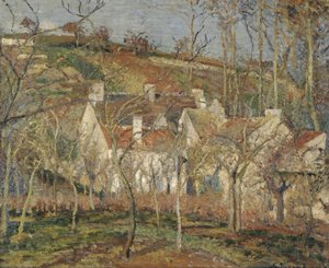 Die roten Dächer, Ecke des Dorfes, Wintereffekt von Camille Pissarro