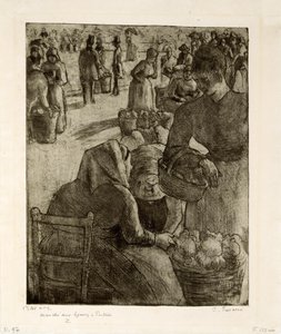 Gemüsemarkt in Pontoise von Camille Pissarro