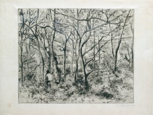 Landschaft unter Bäumen, in der Hermitage Pontoise, 1879 von Camille Pissarro