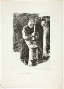 Bäuerin beim Buttern von Camille Pissarro