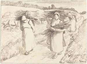 Bäuerinnen tragen Bündel Paysannes portant des fagots, 1896