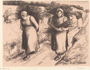 Bauern tragen Stöcke Paysannes portant des fagots, 1896