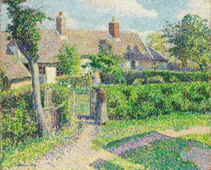Bauernhäuser, Eragny, 1887 von Camille Jacob Pissarro