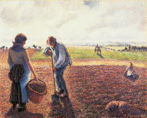 Bauern auf dem Feld, Eragny von Camille Pissarro