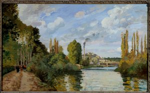 Die Ufer der Oise in Pontoise. Gemälde von Camille Pissarro