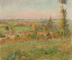 Die Hügel von Thierceville von der Landstraße aus gesehen, Umgebung von Eragny, 1884 von Camille Jacob Pissarro