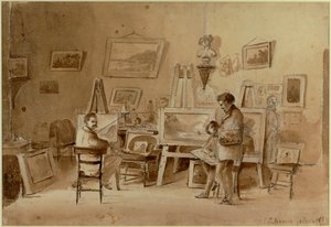 Das Atelier des Künstlers, Caracas, Venezuela Skizze von Camille Pissarro