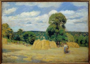 Die Ernte in Montfoucault in Mayenne von Camille Jacob Pissarro