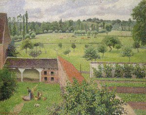 Blick durch ein Fenster, Eragny von Camille Jacob Pissarro