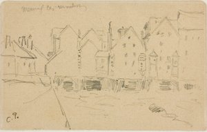 Wassermühlen in Meaux von Camille Pissarro