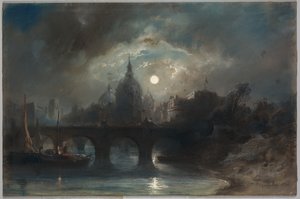 Ansicht einer Stadt bei Nacht, 1831