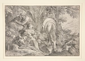 Ruhe auf der Flucht nach Ägypten von Camillo Procaccini