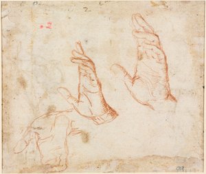 Studie von Händen verso, ca. 1590
