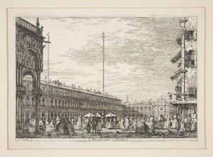 Le Procuratie Nuove e S. Ziminian V. (Die Procuratic Nuove und die Kirche San Geminiano, Venedig), aus der Serie Vedute (Ansichten)