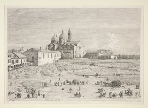 S. Giustina in Prà della Valle, aus der Serie Vedute (Ansichten) von Canaletto (Giovanni Antonio Canal)