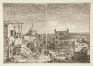 Das Haus mit der Inschrift [und] Das Haus mit dem Peristyl, aus der Serie Vedute (Ansichten)