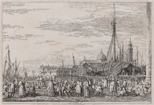 Der Markt auf dem Molo, aus der Serie Vedute (Ansichten)
