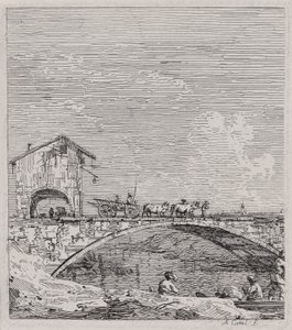 Der Wagen überquert eine Brücke, aus der Serie Vedute (Ansichten)