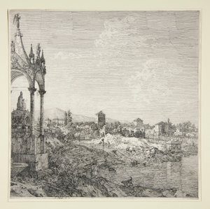 Ansicht einer Stadt mit einem Bischof von Canaletto (Giovanni Antonio Canal)