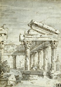 Capriccio: Ein zerstörter klassischer Tempel