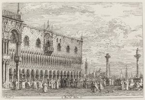 La Piera del Bando. V. [unten rechts], ca. 1735-1746 von Canaletto