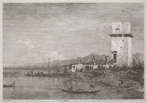 Der Turm von Malghera von Canaletto