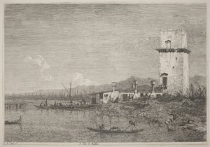 Der Turm von Malghera von Canaletto