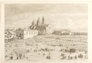 S.Giustina in Prà della Valle, aus der Serie „Ansichten“ von Canaletto