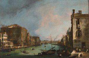 Der Canal Grande in Venedig mit der Rialtobrücke von Canaletto