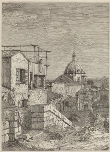 Das Haus mit der Inschrift [links], 1741 von Canaletto