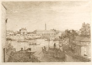 Der Hafen von Dolo, aus der Serie "Ansichten" von Canaletto