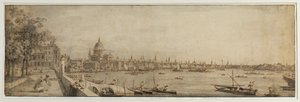 Blick von Somerset Gardens in Richtung London Bridge, ca. 1746-55