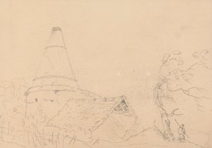 Skizze eines Daches mit großem Schornstein von Capt. Thomas Hastings