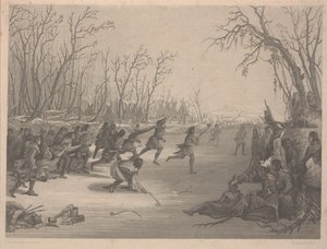 Ballspiel der Dahcota (Sioux) Indianer, Radierung von Charles Kennedy Burt (1823-92), bis Dezember 1850 von Captain Seth Eastman