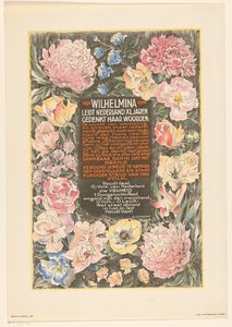 Plakat anlässlich des vierzigjährigen Regierungsjubiläums von Königin Wilhelmina der Niederlande von Carel Adolph Lion Cachet