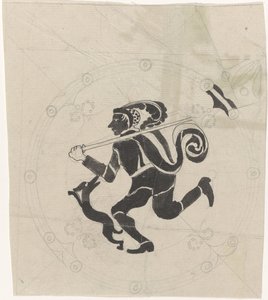 Dekoratives Design mit Hasenjäger von Carel Adolph Lion Cachet