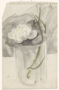 Weiße Blume in einem Glas von Carel Adolph Lion Cachet