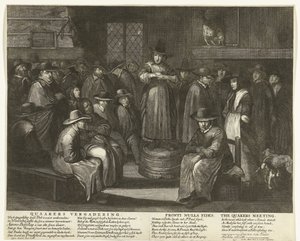 Karikatur der englischen Quäker, ca. 1656 von Carel Allard
